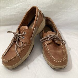 Sperry Top Sider Men Boat Shoes Size 9 Billfish 2-Eye Tan Leather Clean